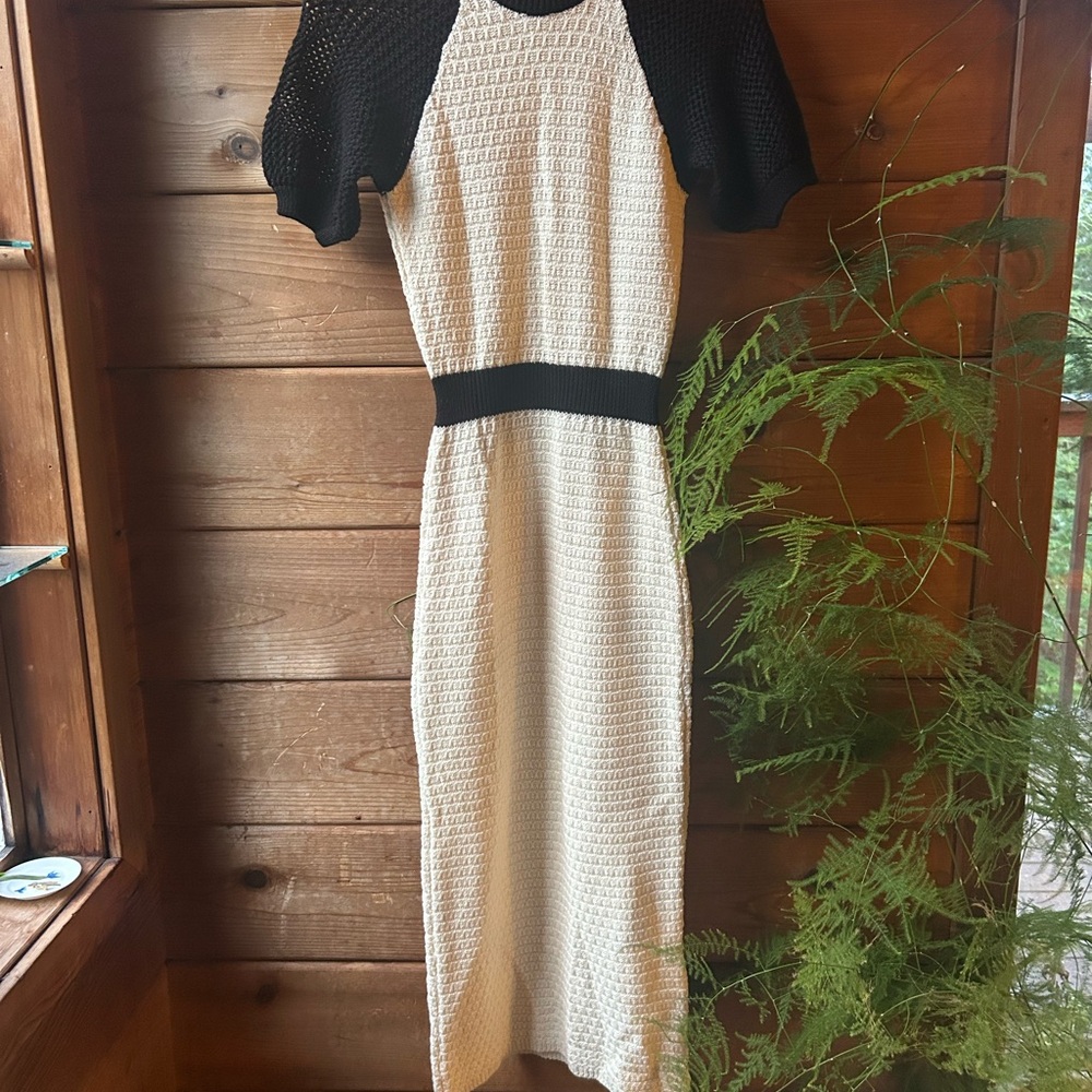 Daily practice Black and White Knit Dress